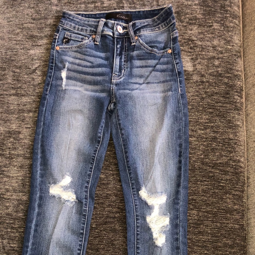 KanCan Destroyed High Waist/Mid-rise Skinny Jeans